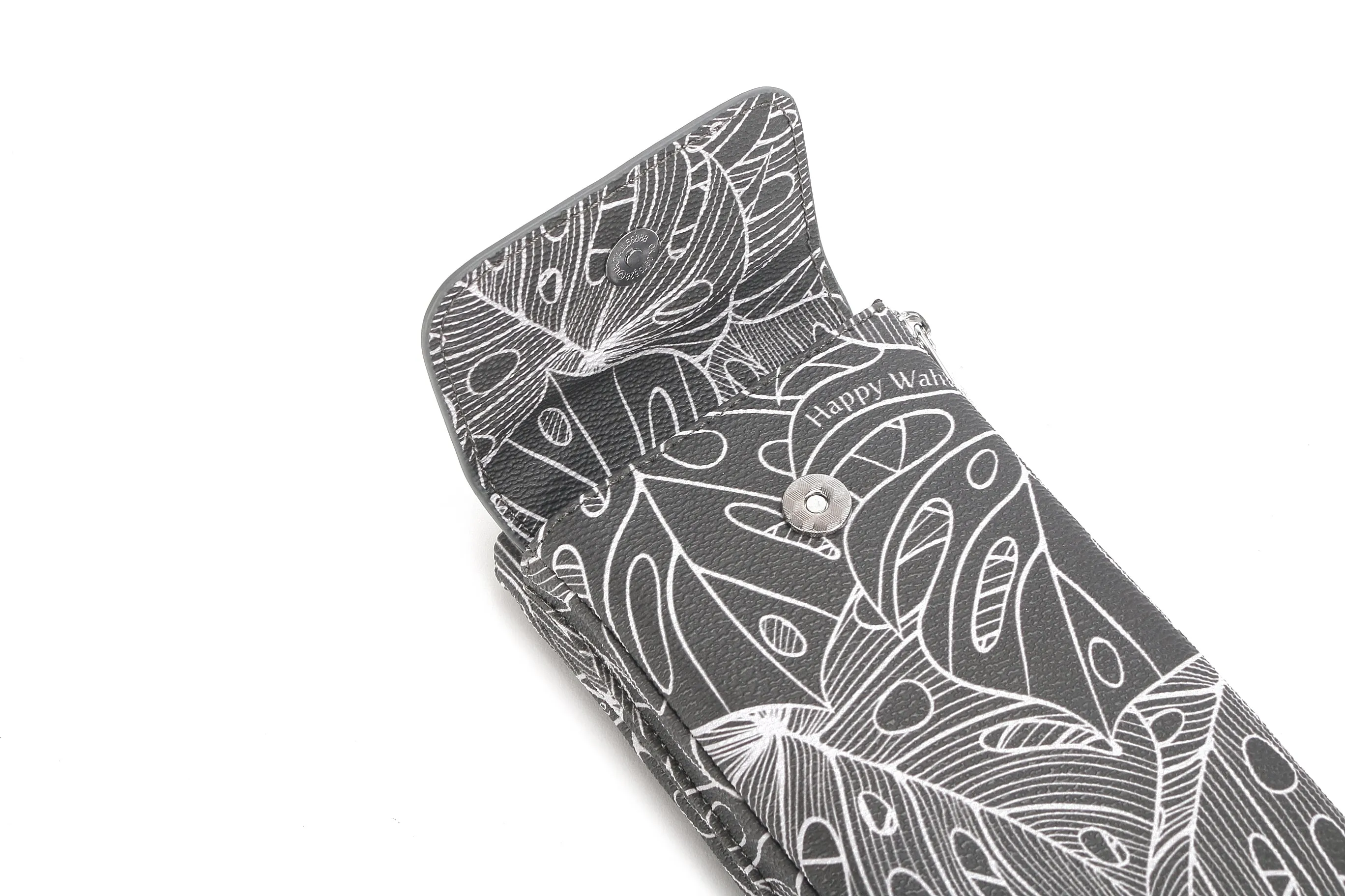 Crossbody Phone Anna Monstera Lines Grey