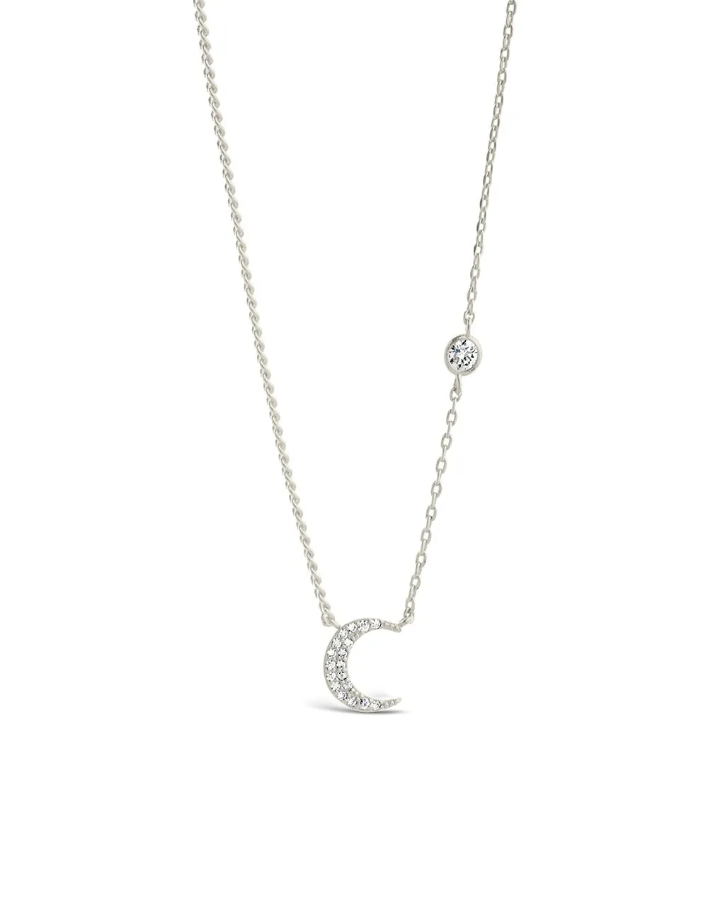 Crystal CZ Crescent Moon Necklace