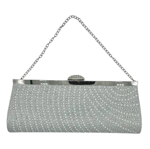 Crystale oblong pearl rhinestone clutch
