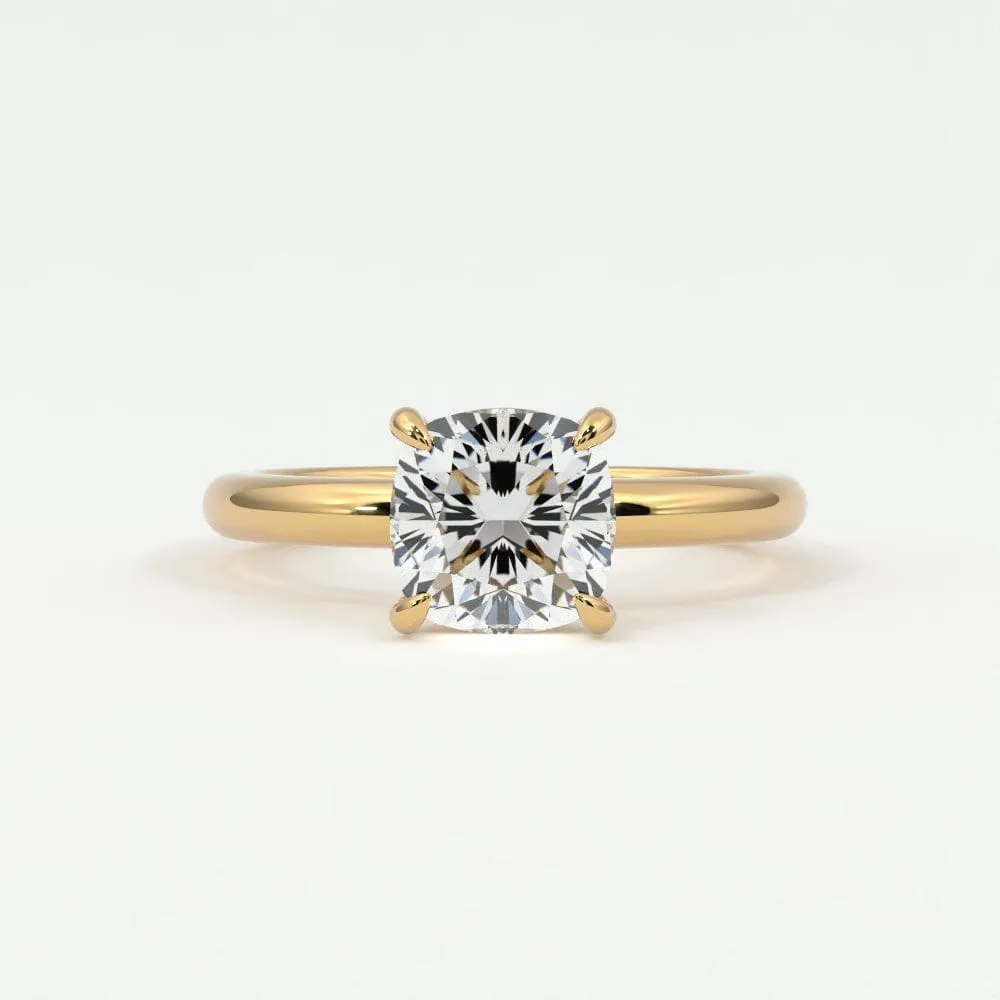 Cushion Cut Diamond Solitaire Band