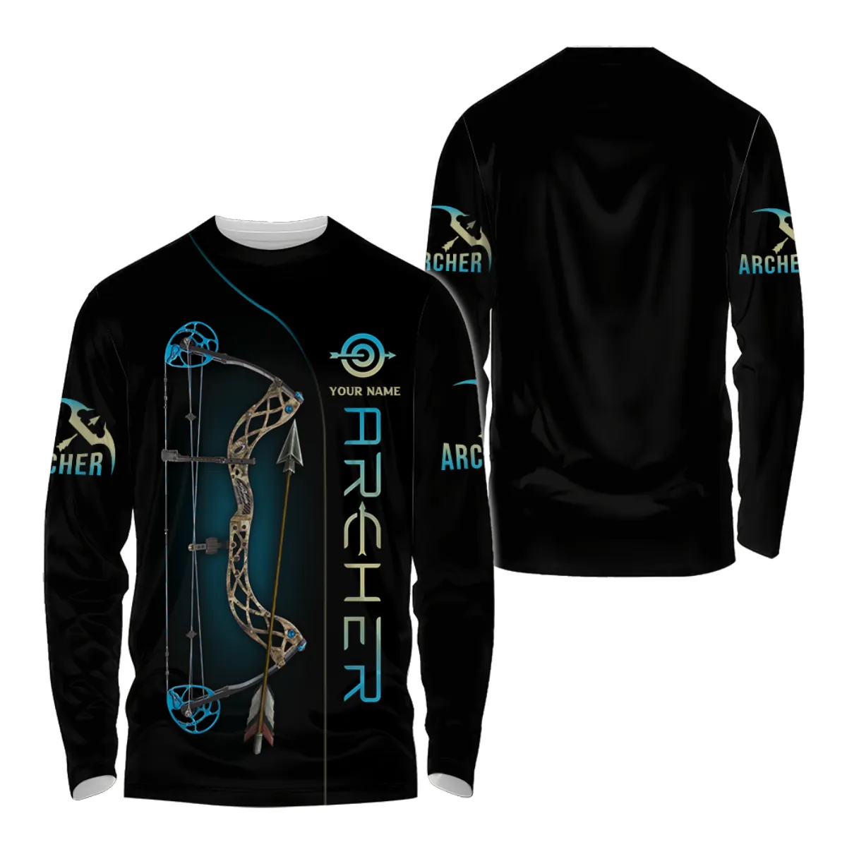 Custom Name Classic Archer 3D Long Sleeve Shirt, Archery Shirt