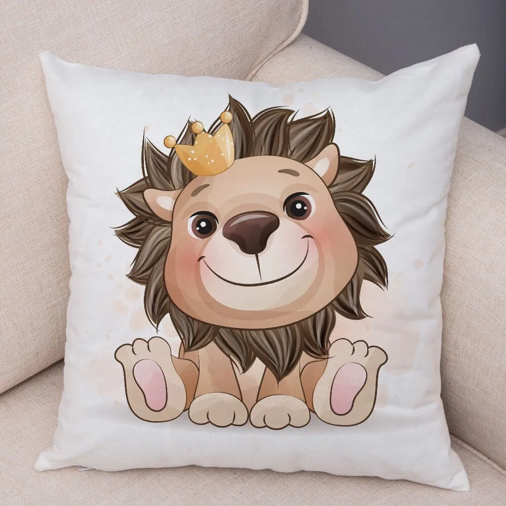 Cute Cartoon Animal Pillowcase - Decorative Cushion Cover