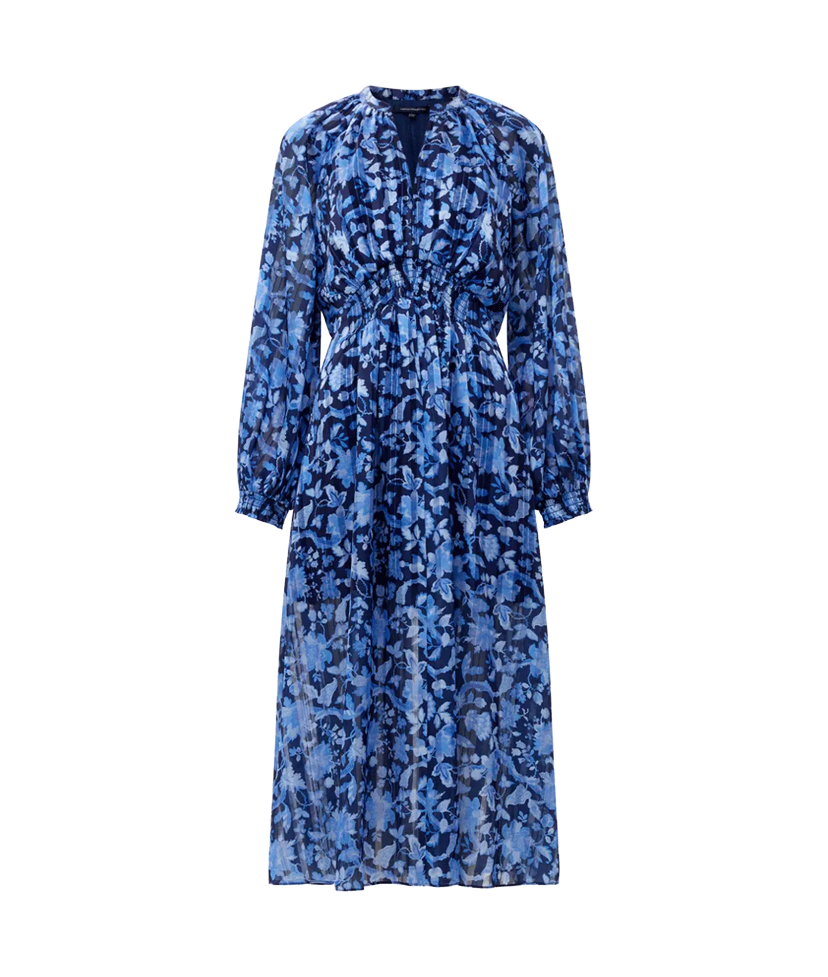Cynthia Fauna Midi Dress - Midnight Blue