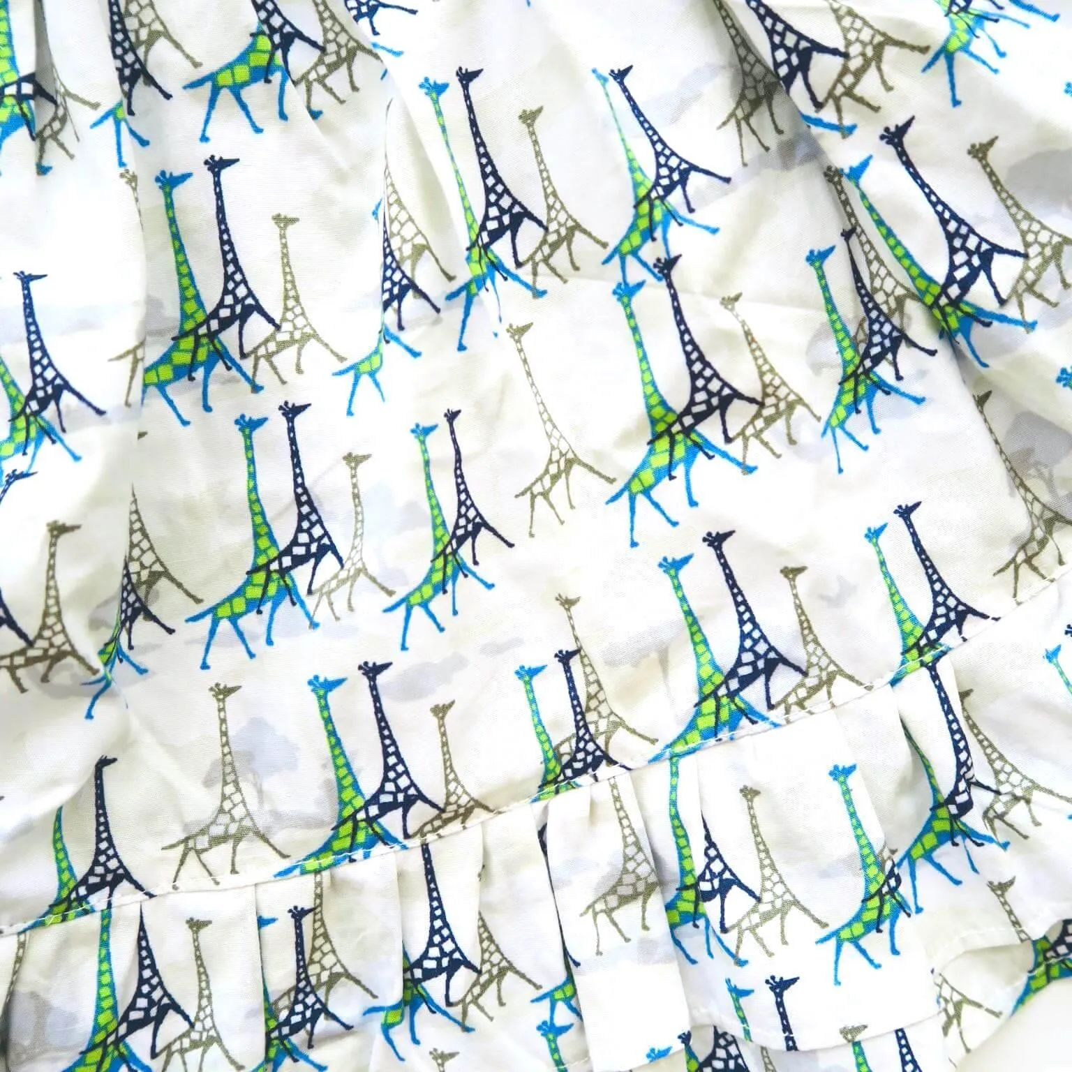 Dahlia Dress - Tie-Strap in Blue Giraffe Print