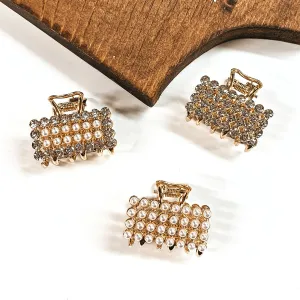 Dainty Rectangle Shaped Embellished Hair Clip