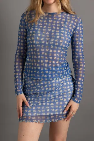 Daisy Street Blue Mesh Skirt