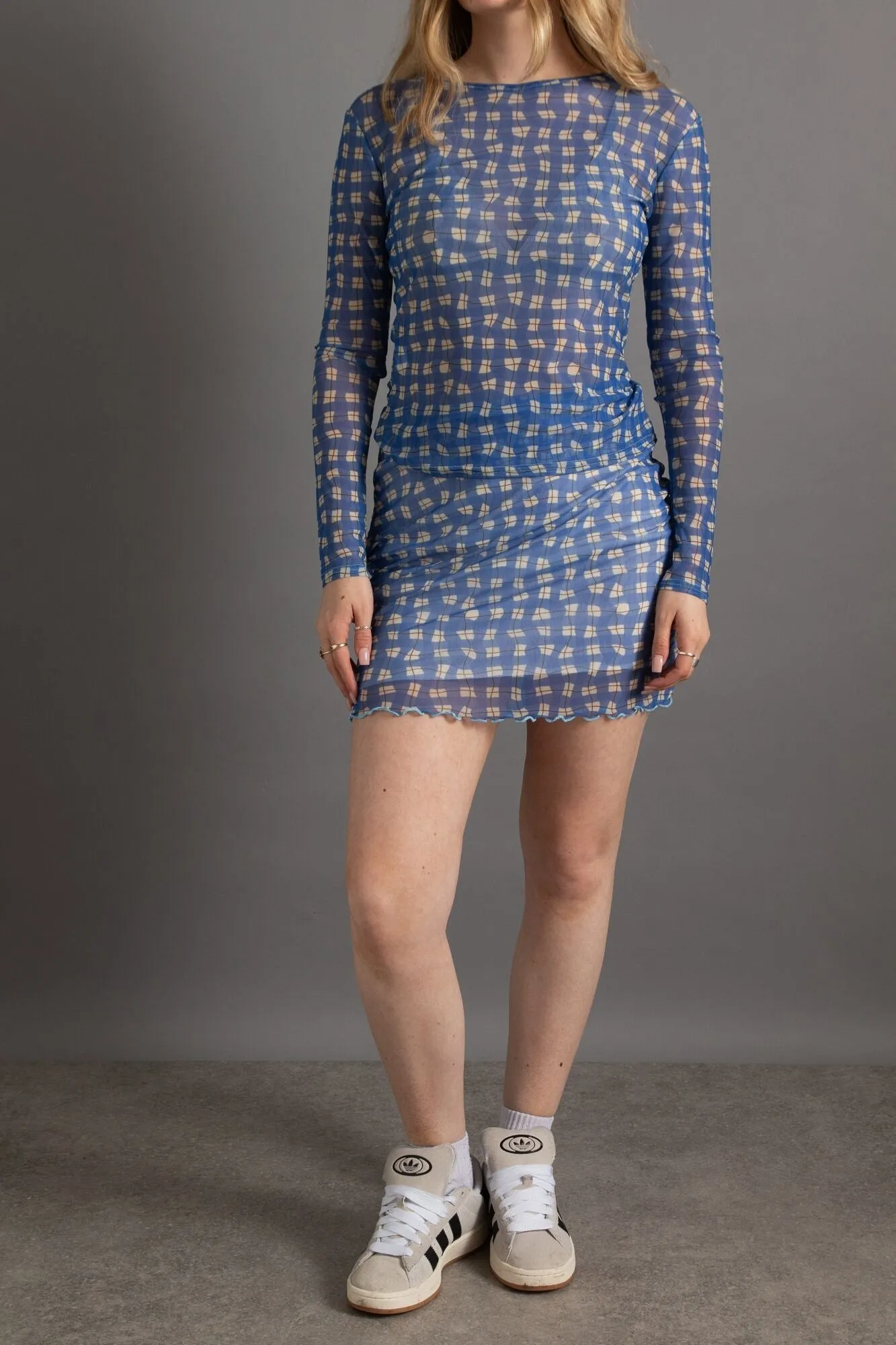 Daisy Street Blue Mesh Skirt
