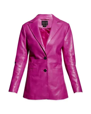 Dallas Recycled Leather Blazer | Raspberry