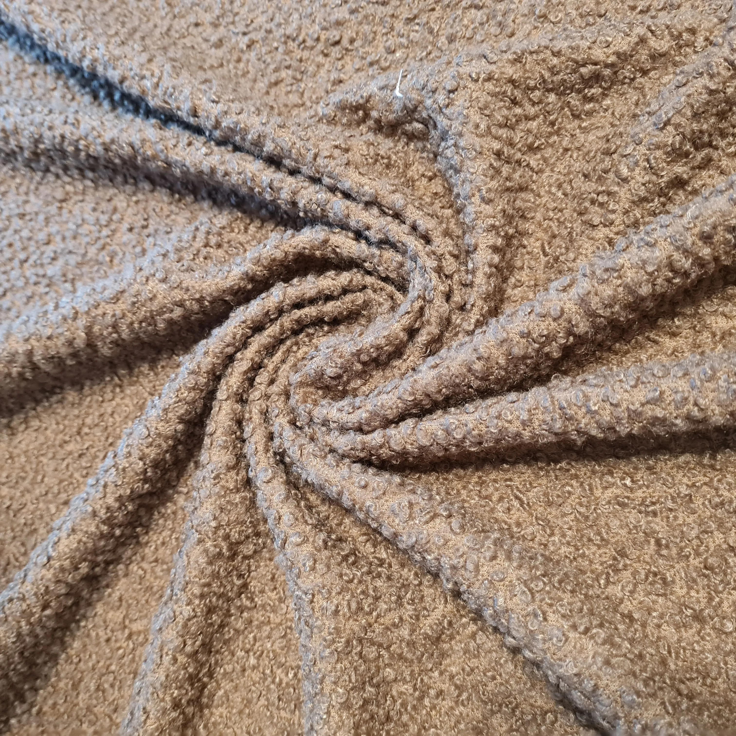 Dark Brown Solid Boucle Fabric 17895