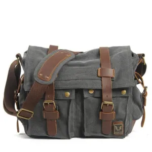 Dark Gray Leather Camera Bag