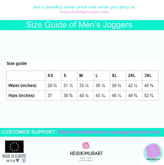 Dark Purple Men's Joggers, Solid Color Designer Fashion Sweatpants For Men-Made in EU/MX
