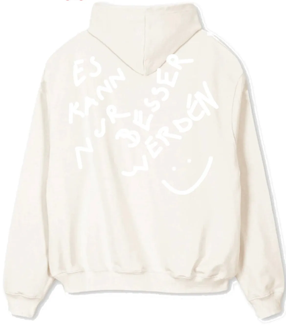 Das Wetter-Deluxe-Hoodie »Es kann nur besser werden« (Vintage White/ White)