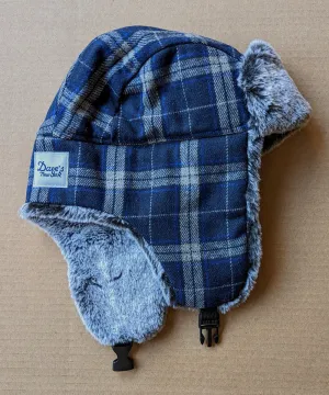 Dave&#39;s New York Bomber Hat - Blue/Grey Plaid