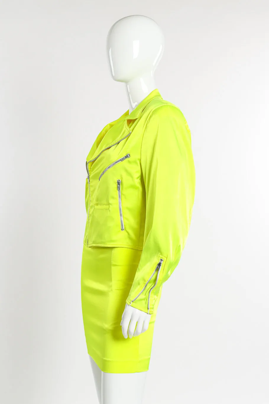 Day-Glo Moto Jacket & Skirt Set