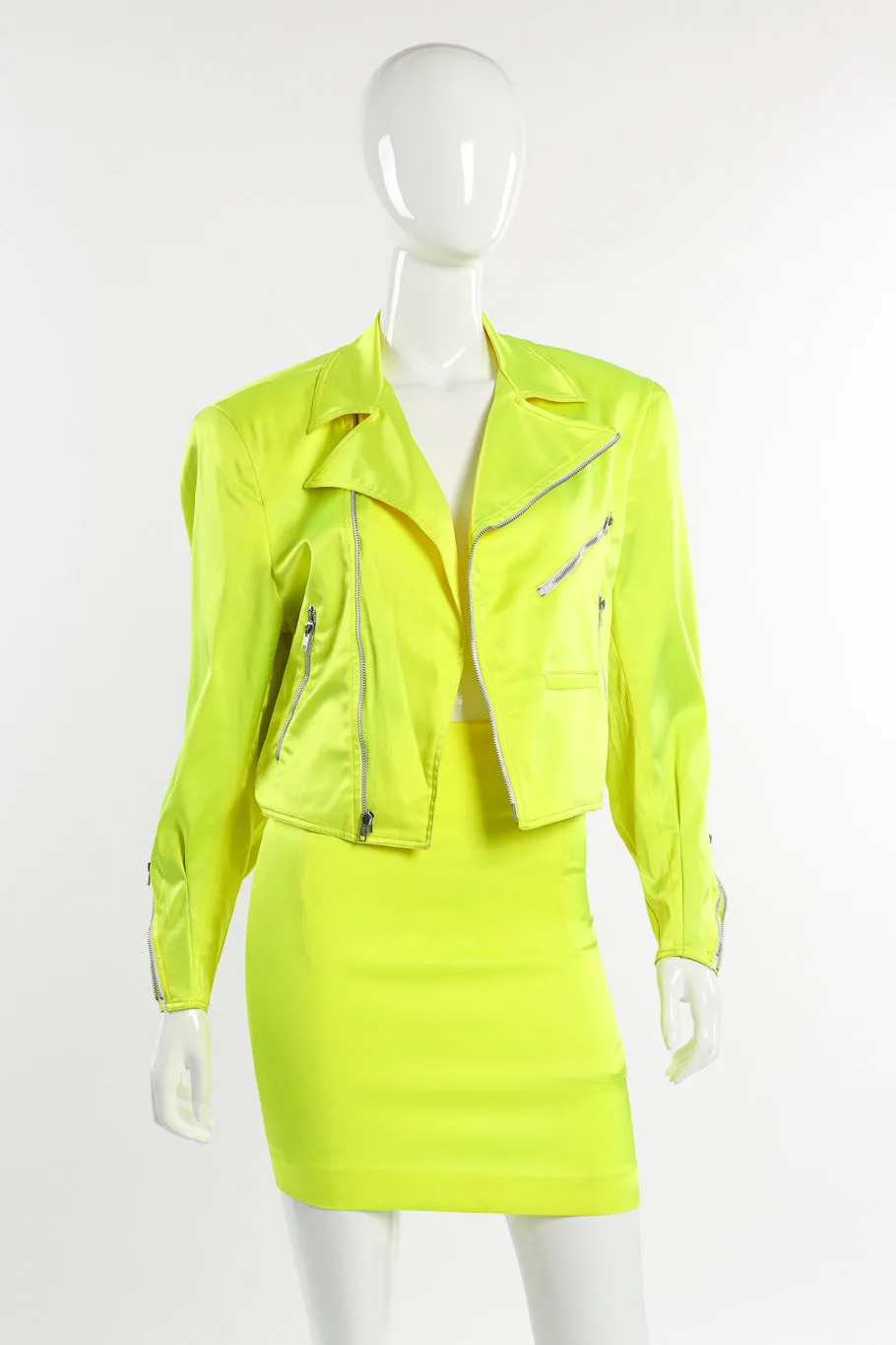 Day-Glo Moto Jacket & Skirt Set