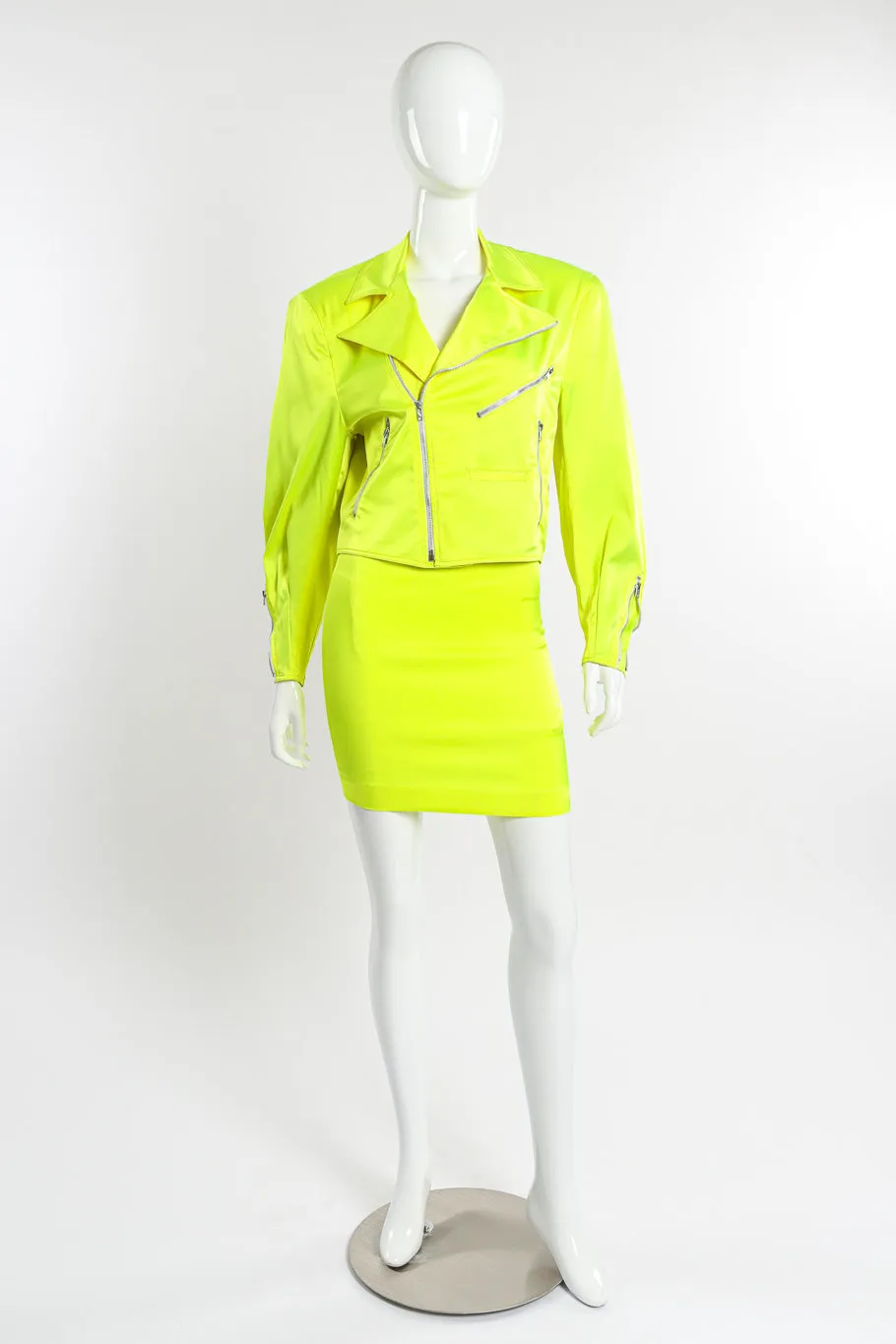 Day-Glo Moto Jacket & Skirt Set