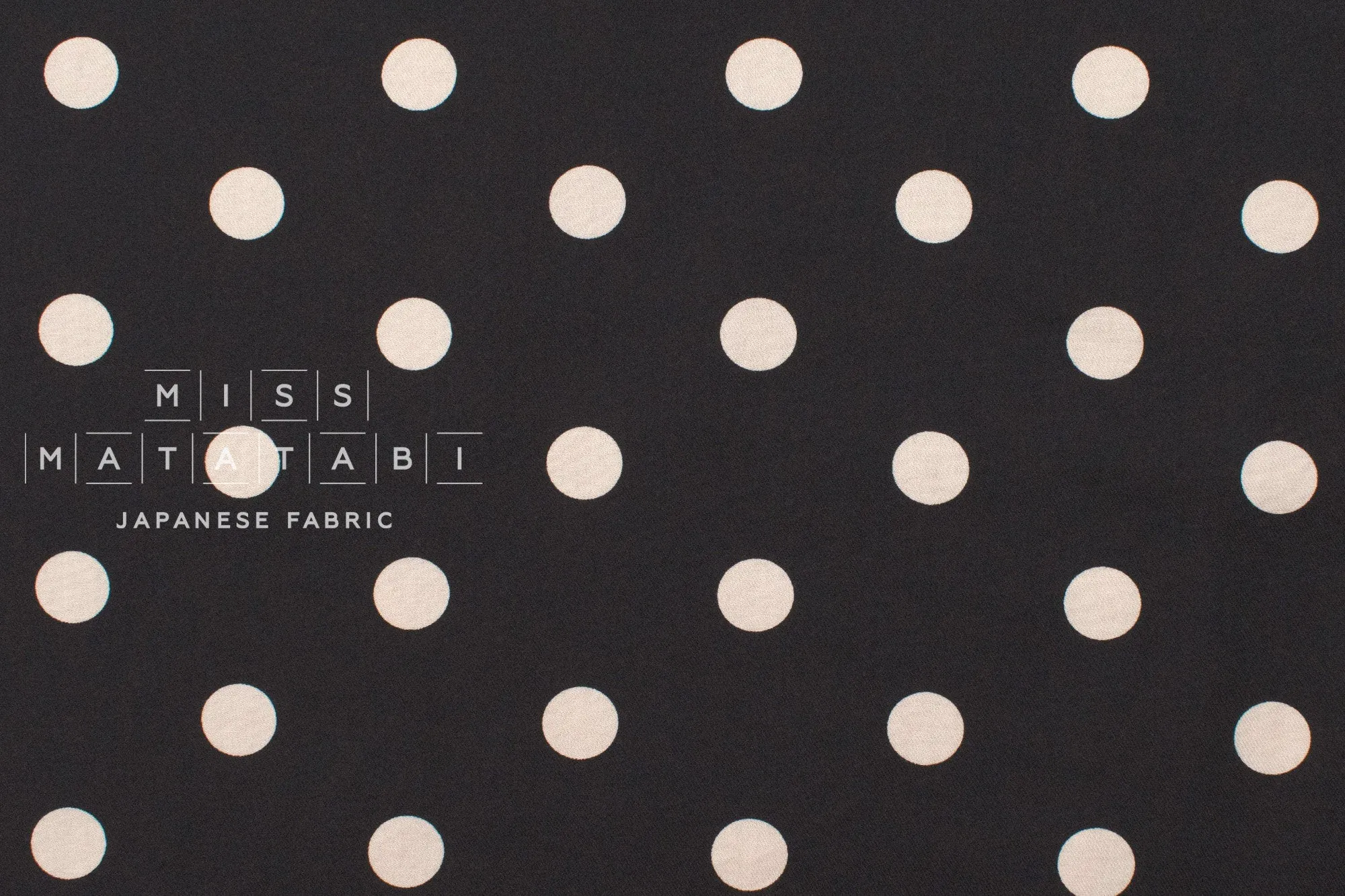 DEADSTOCK Polka Dots Brushed Cotton - black, cream