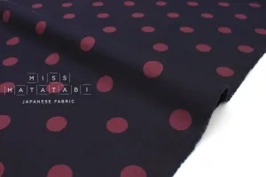 DEADSTOCK Polka Dots Brushed Cotton - navy blue, wine