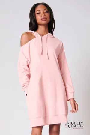 Deanna Cut Out French Terry Hoodie Dress