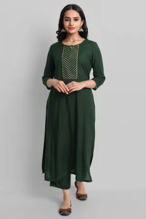 Deep Green Samara Kurta Pants Set