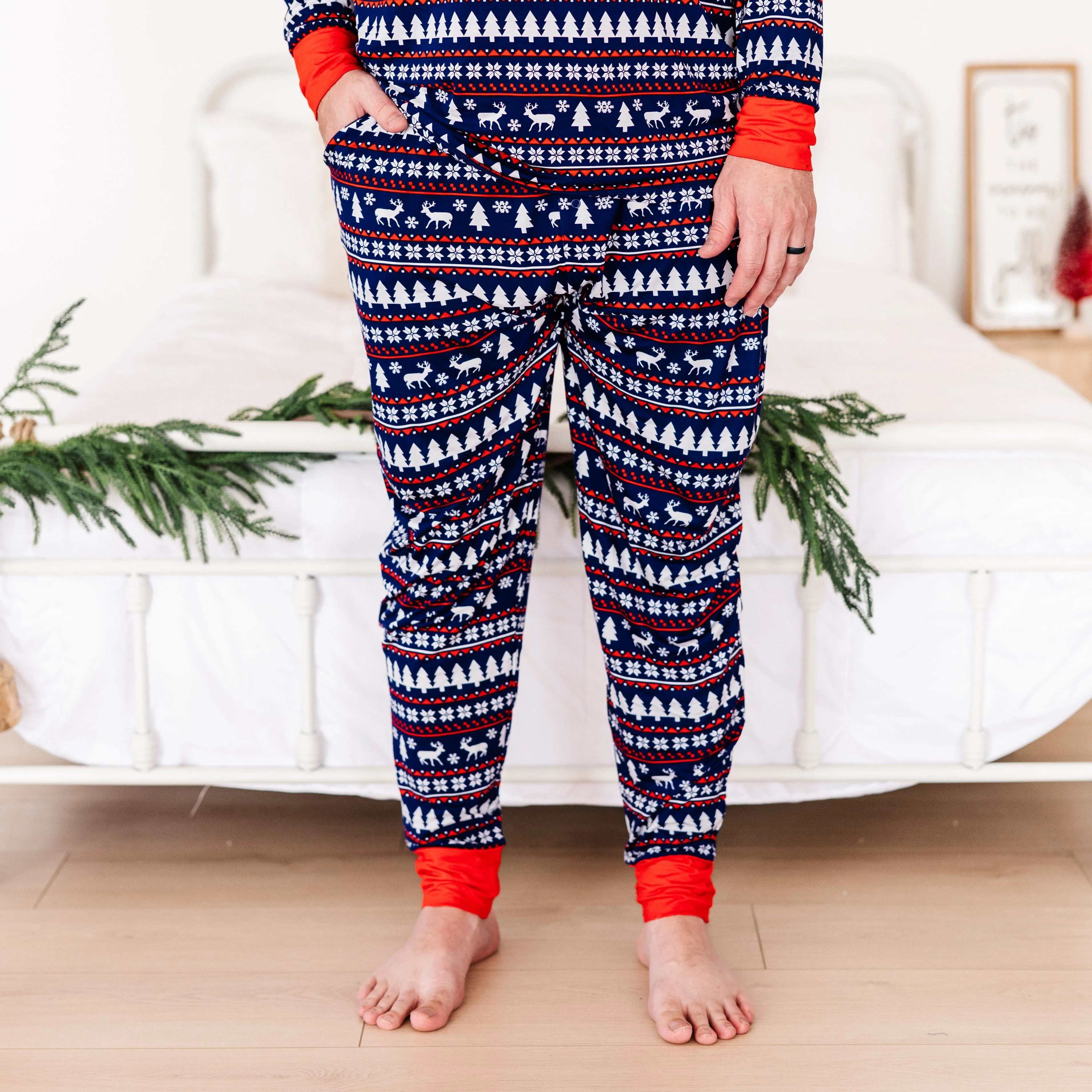 Deer Santa Men's Pants