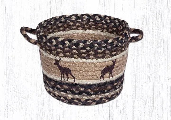 Deer Silhouettes Braided Jute Utility Baskets