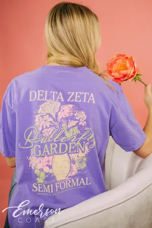 Delta Zeta Elegant Butterfly Garden T-shirt