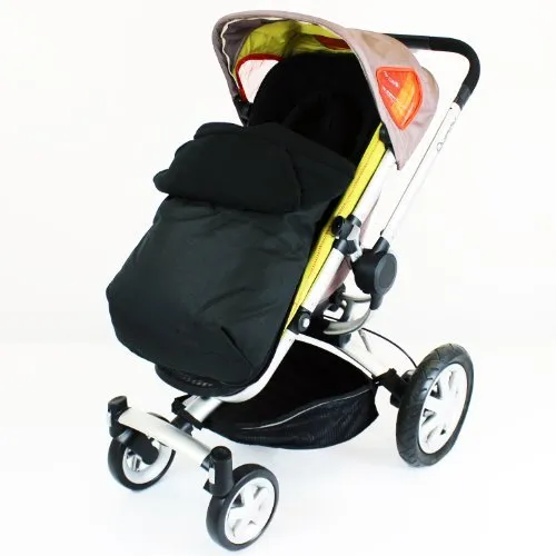Deluxe 2in1 Universal Black Footmuff & Headhugger To Fit OBaby Hera Pushchair