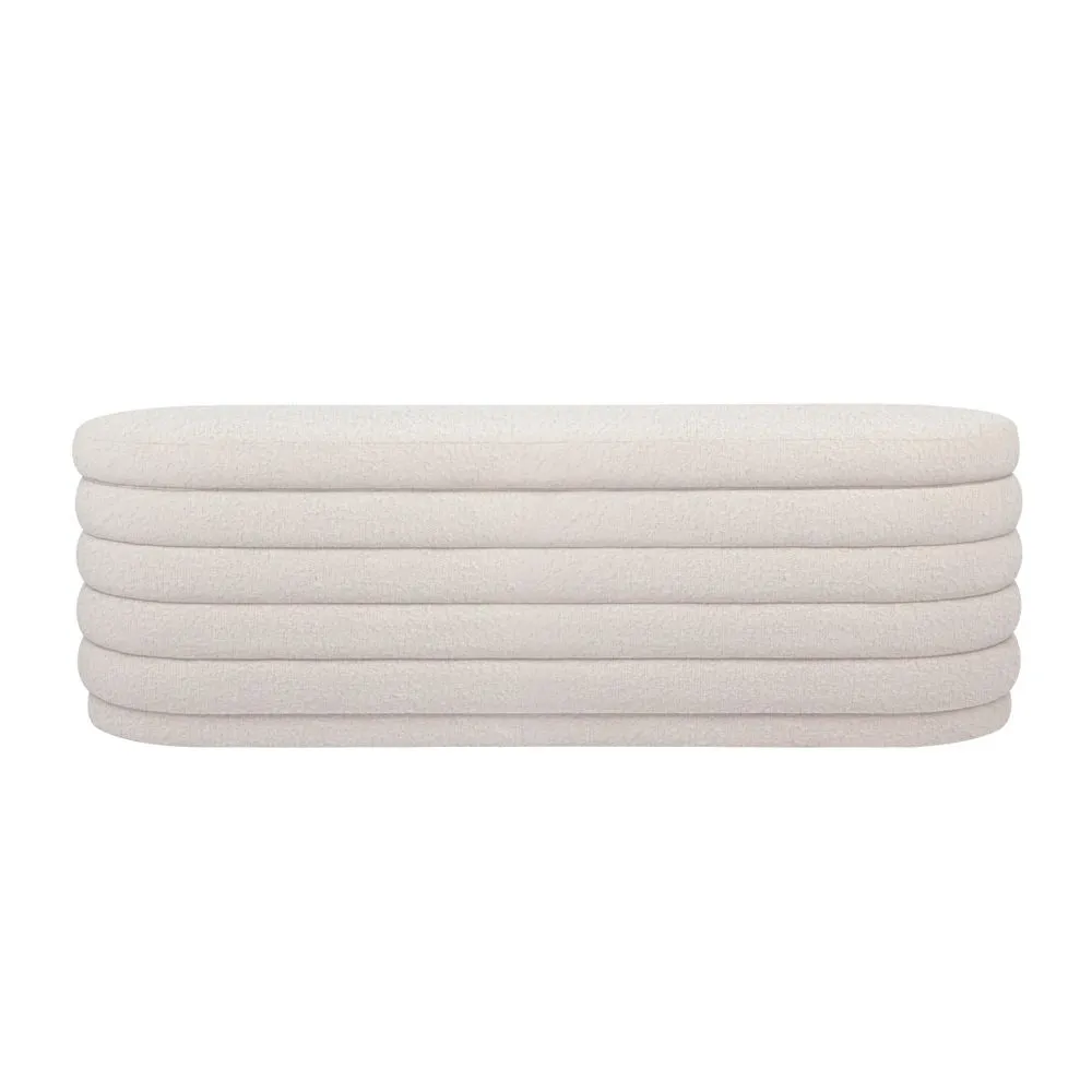 Demi Storage Bench Ottoman - White Boucle