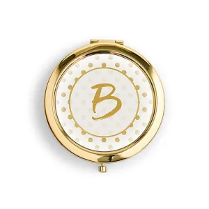 Designer Compact Mirror - Polka Dot Print Rose Gold Gold