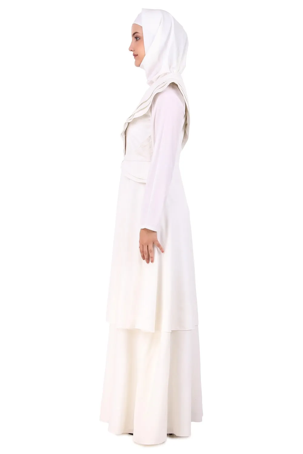 Designer Royal Look White Abaya