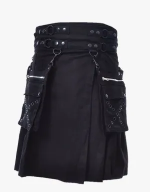 DETACHABLE POCKETS AND A MODERN BLACK GOTHIC UTILITY KILT