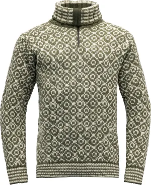 Devold Unisex Svalbard Wool Zip Neck  Olive/Offwhite | Buy Devold Unisex Svalbard Wool Zip Neck  Olive/Offwhite here | Outnorth