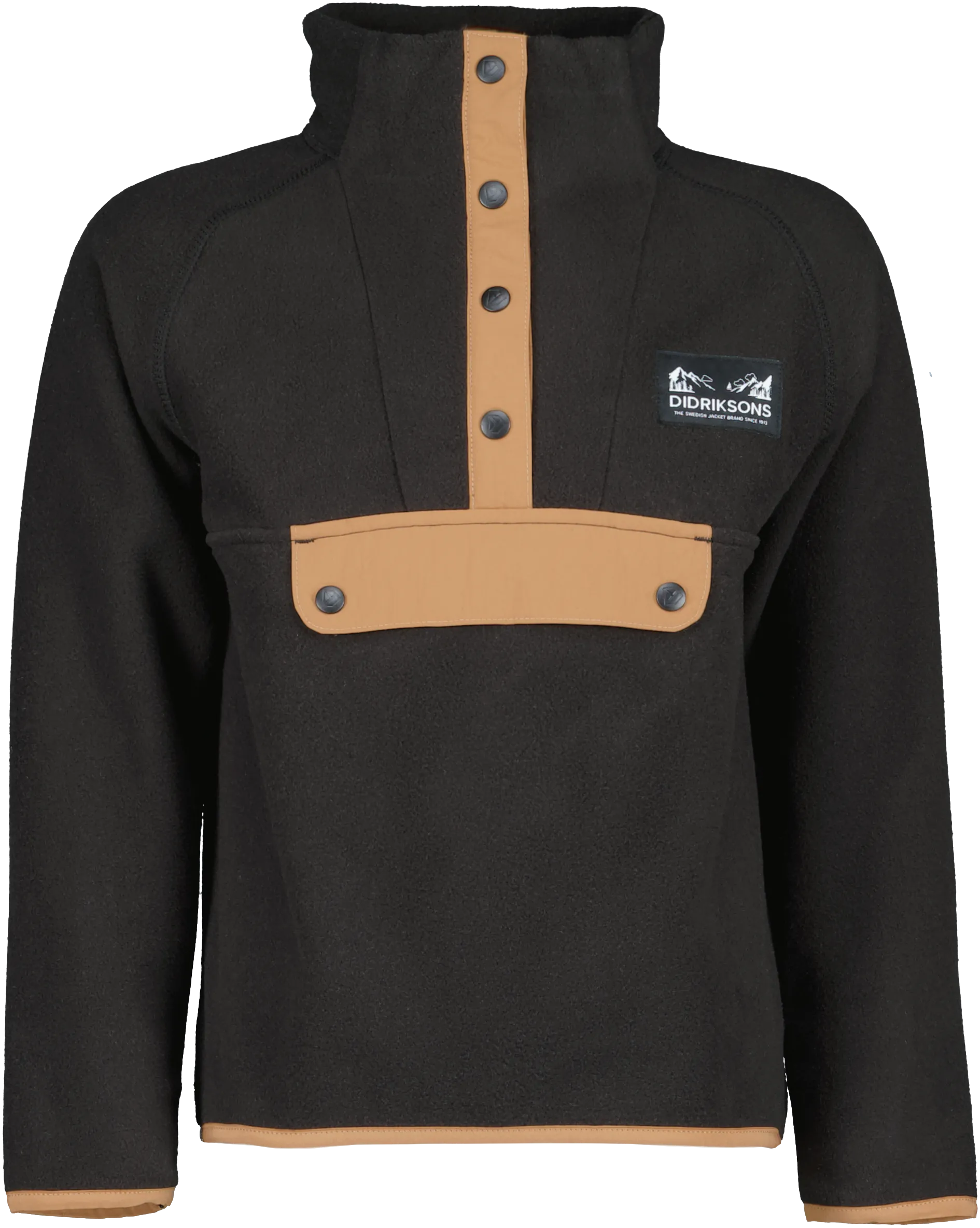 Didriksons Kids&#x27; Yokto Half Button 2 Black | Buy Didriksons Kids&#x27; Yokto Half Button 2 Black here | Outnorth
