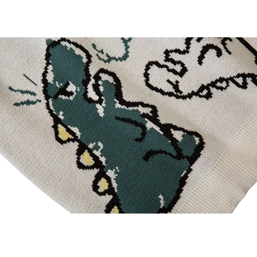 Dinosaur Printed Vest Sweater