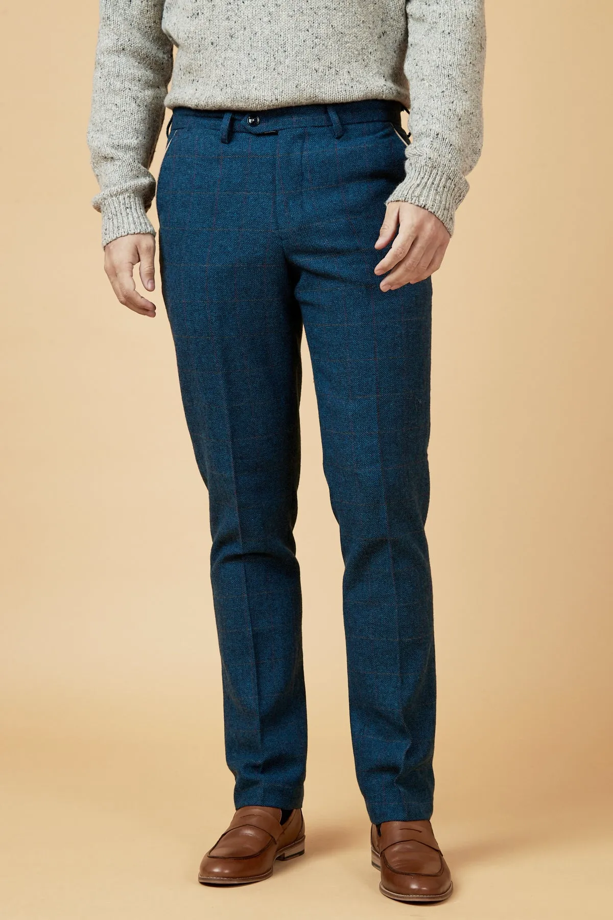 DION - Blue Tweed Check Two Piece Suit