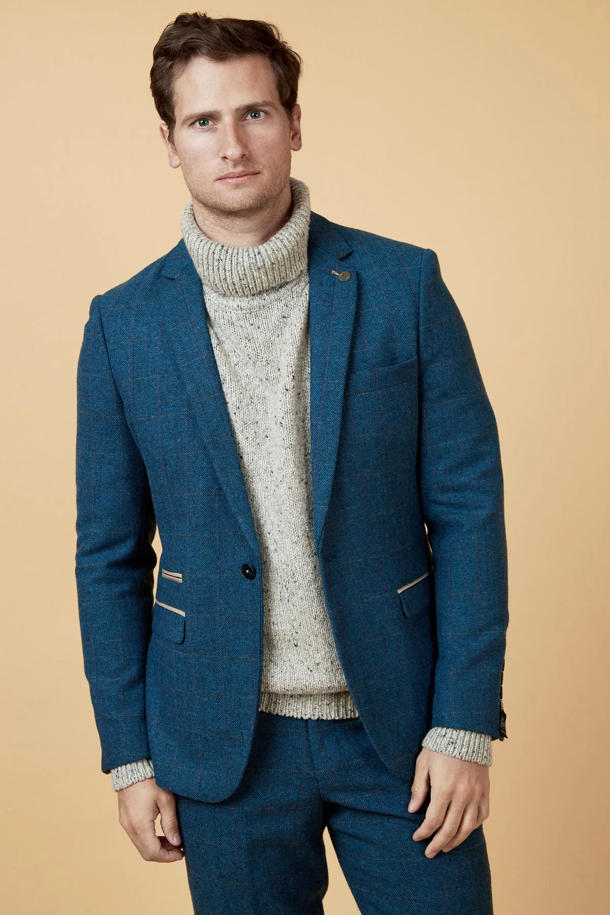 DION - Blue Tweed Check Two Piece Suit