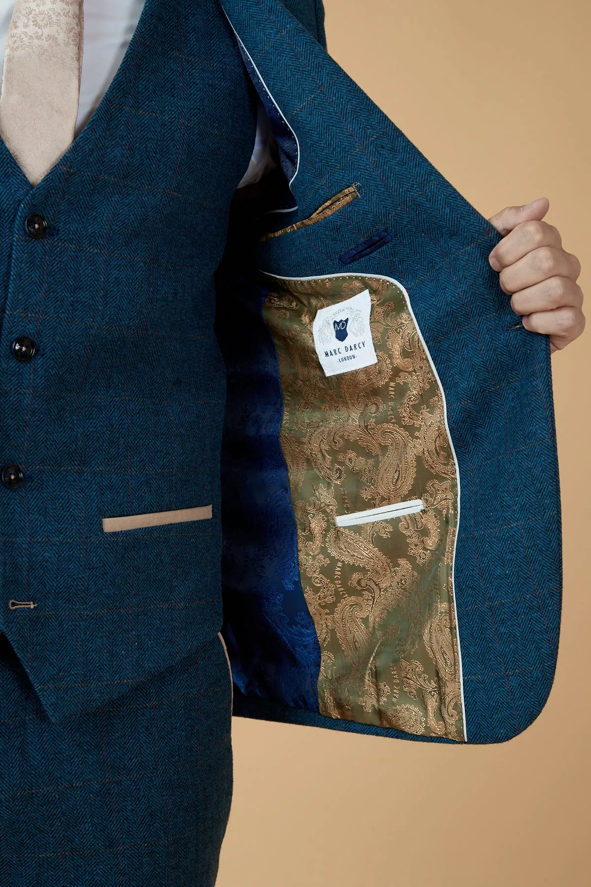 DION - Blue Tweed Check Two Piece Suit