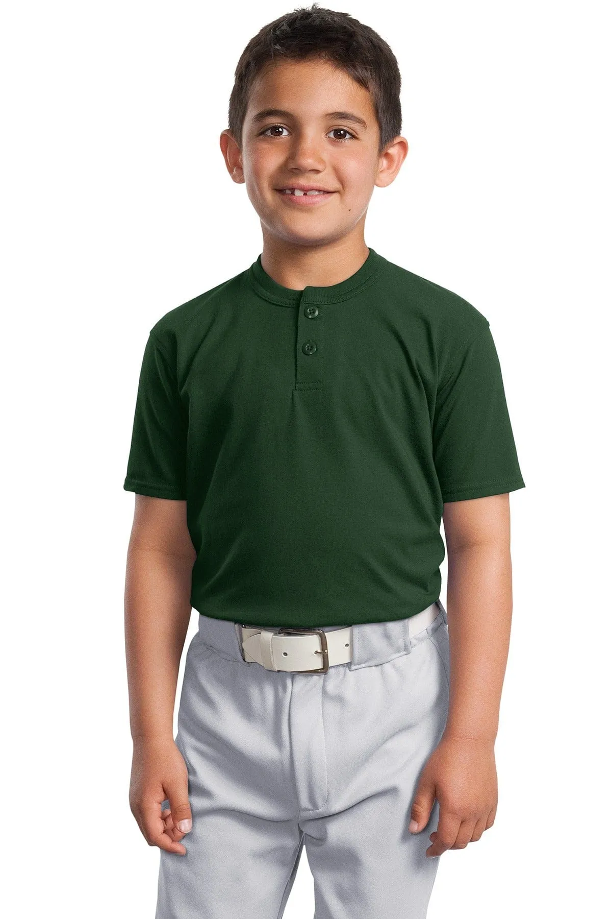 DISCONTINUED  Sport-Tek ®  Youth Short Sleeve Henley. YT210