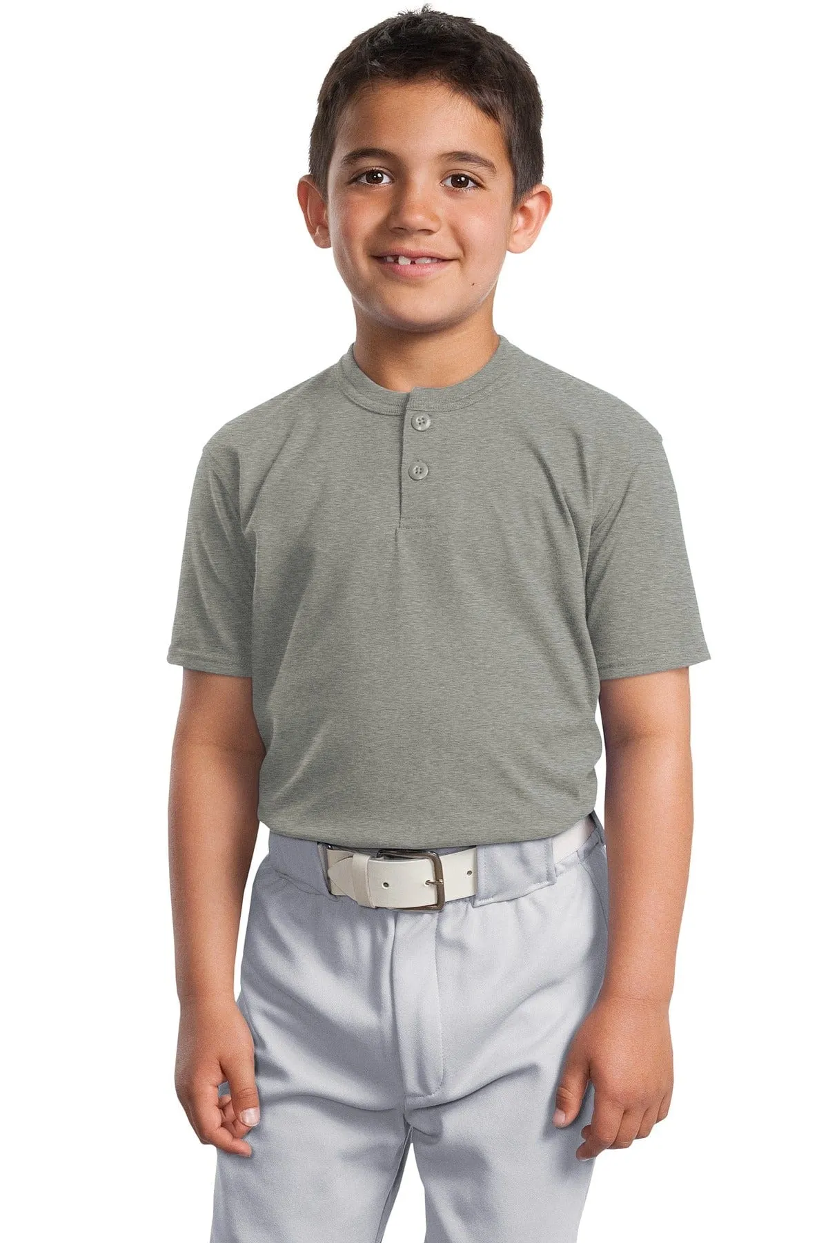 DISCONTINUED  Sport-Tek ®  Youth Short Sleeve Henley. YT210