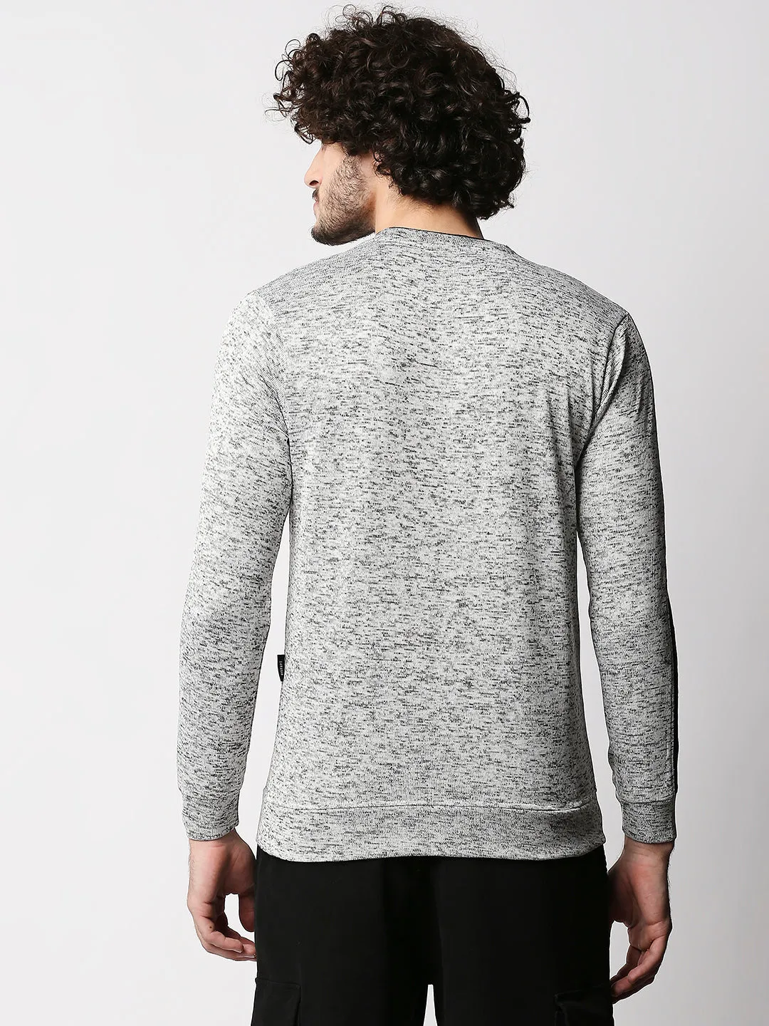 Disrupt Men Grey Textured Streetstyle Pullover
