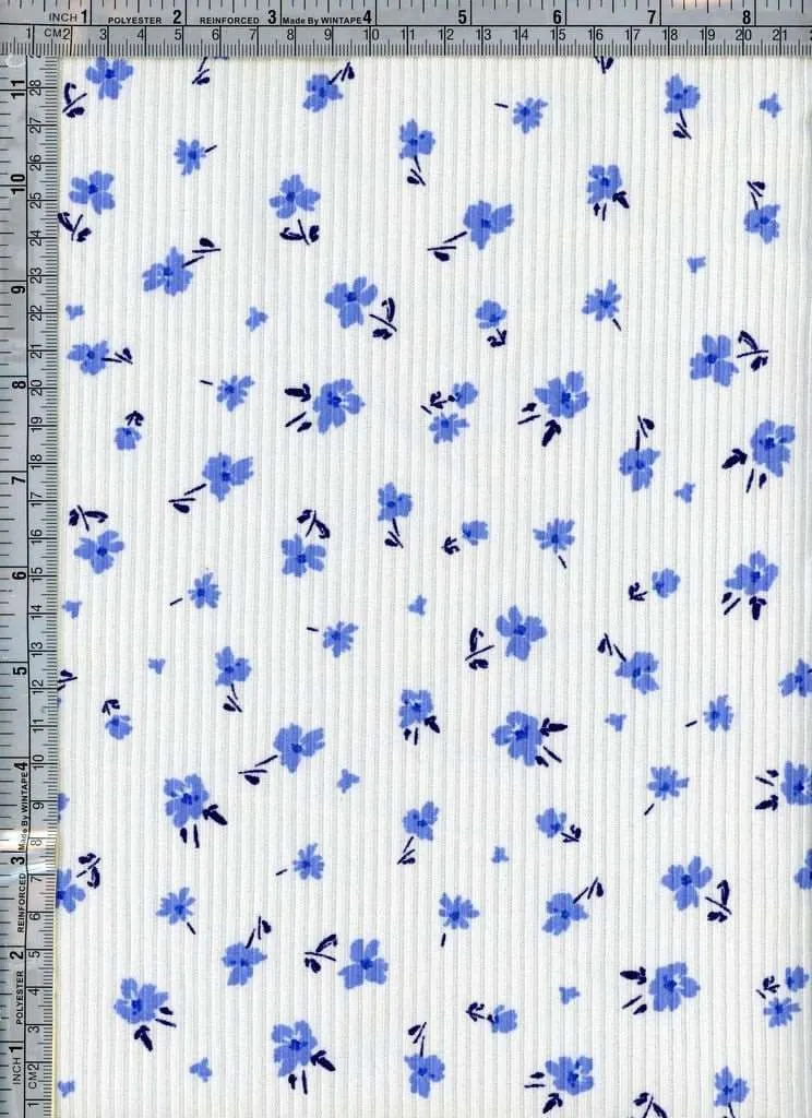 DITSY FLORAL PRINTED ON SOFT POLYESTER SPANDEX 4X2 RIB NFF201104-026