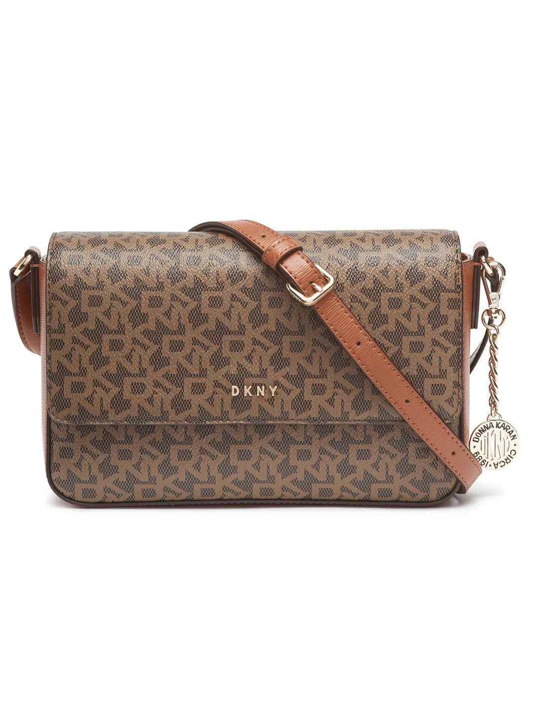 DKNY Women Brown Printed Crossbody Bag