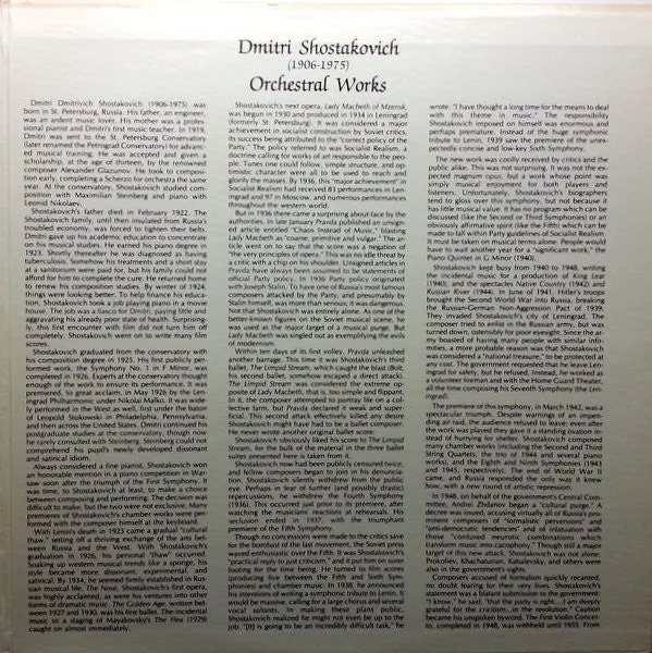 Dmitri Shostakovich - Dmitri Shostakovich: Orchestral Works (2xLP) (NM or M-)