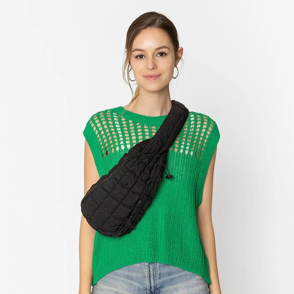 Do Everything In Love Quilted Puffer Sling Bag