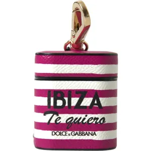 Dolce & Gabbana Chic Fuchsia Leather Airpods Case