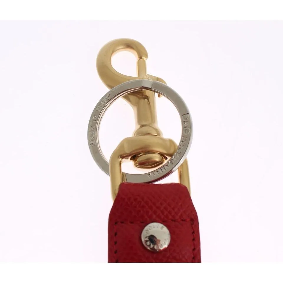 Dolce & Gabbana Chic Multicolor Raffia Leather Keychain