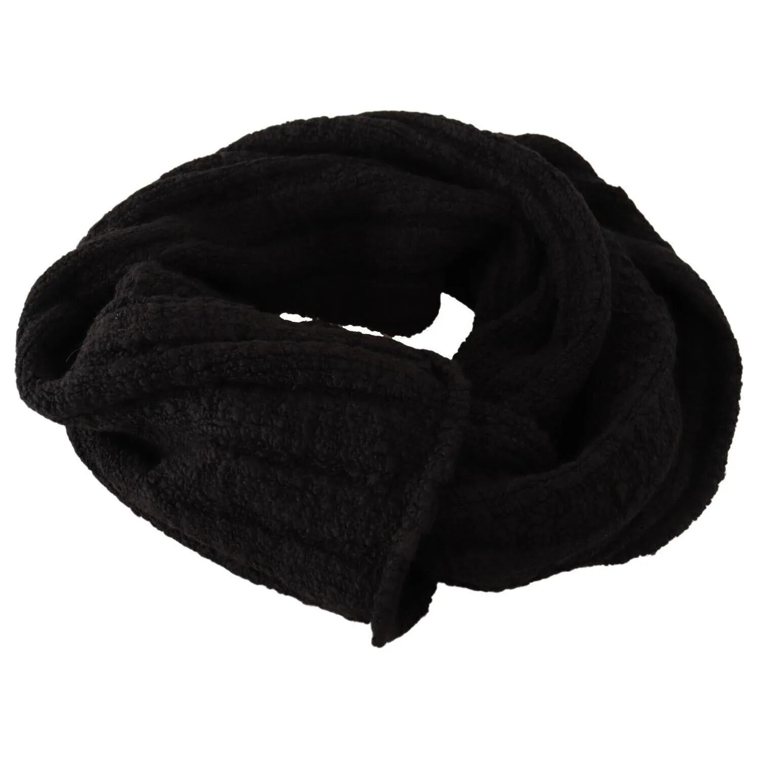 Dolce & Gabbana Elegance Unleashed Black Wool Scarf