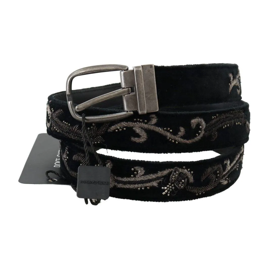 Dolce & Gabbana Elegant Black Cotton-Leather Men's Belt