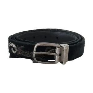 Dolce & Gabbana Elegant Black Cotton-Leather Men's Belt